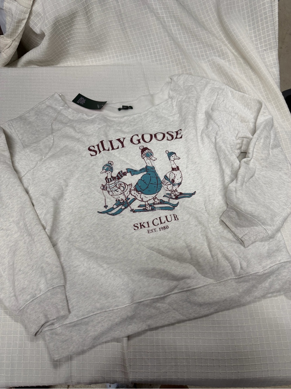Silly Goose Ski Club Graphic Sweatshirt - ash